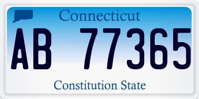 CT license plate AB77365