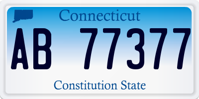 CT license plate AB77377