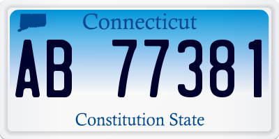 CT license plate AB77381