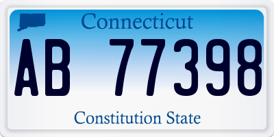CT license plate AB77398