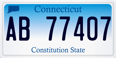 CT license plate AB77407