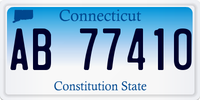 CT license plate AB77410