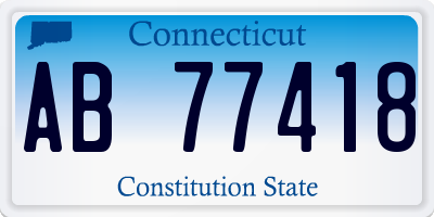 CT license plate AB77418