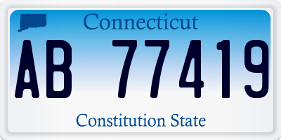 CT license plate AB77419