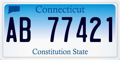 CT license plate AB77421