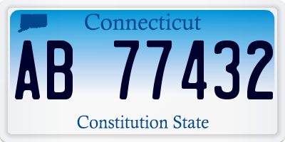 CT license plate AB77432