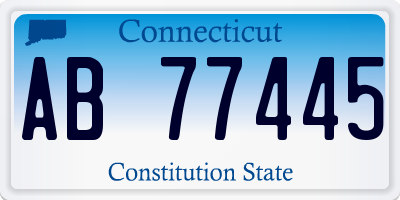 CT license plate AB77445