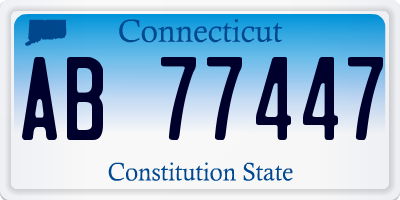 CT license plate AB77447