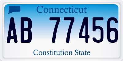 CT license plate AB77456