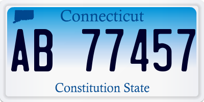 CT license plate AB77457