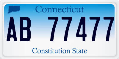 CT license plate AB77477