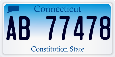 CT license plate AB77478