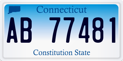 CT license plate AB77481