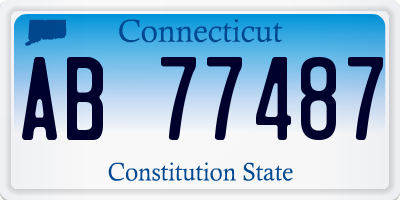 CT license plate AB77487