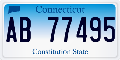 CT license plate AB77495