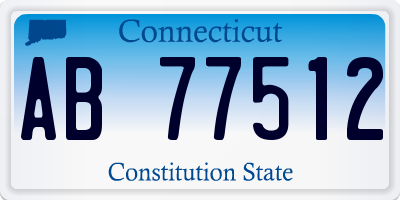 CT license plate AB77512