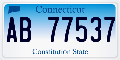 CT license plate AB77537