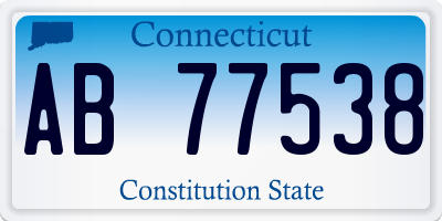 CT license plate AB77538