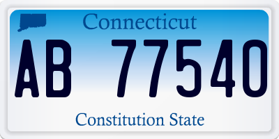 CT license plate AB77540