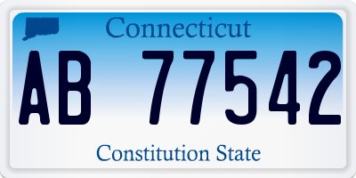 CT license plate AB77542