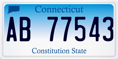 CT license plate AB77543