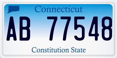 CT license plate AB77548