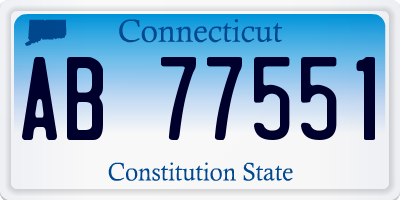 CT license plate AB77551