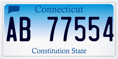 CT license plate AB77554