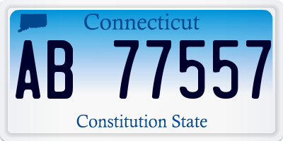 CT license plate AB77557