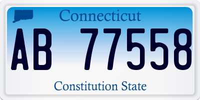 CT license plate AB77558