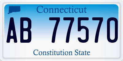 CT license plate AB77570