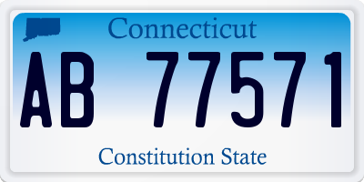 CT license plate AB77571