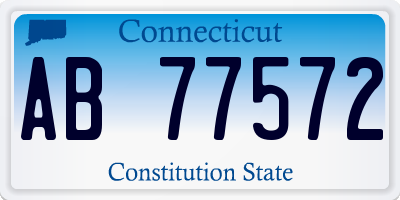 CT license plate AB77572