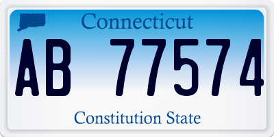 CT license plate AB77574