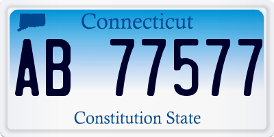 CT license plate AB77577