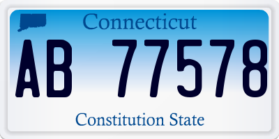 CT license plate AB77578