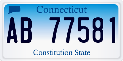 CT license plate AB77581