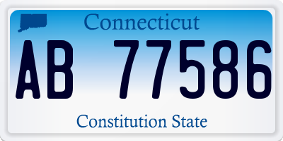 CT license plate AB77586