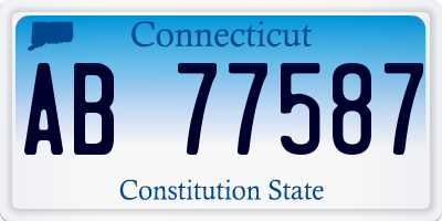 CT license plate AB77587