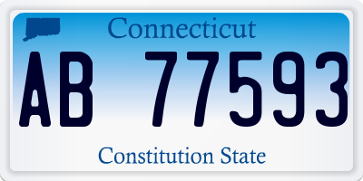 CT license plate AB77593