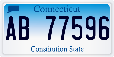 CT license plate AB77596