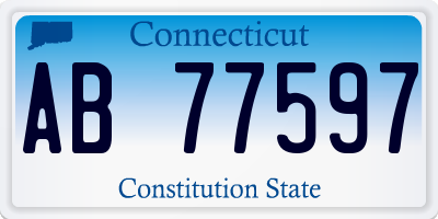 CT license plate AB77597