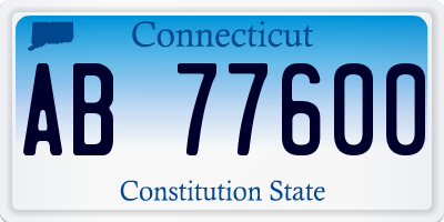 CT license plate AB77600