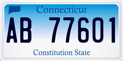 CT license plate AB77601