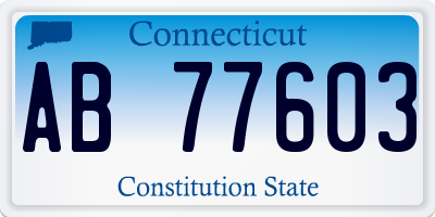 CT license plate AB77603