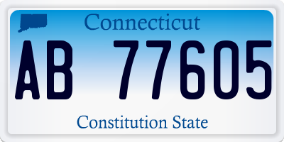 CT license plate AB77605