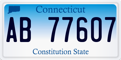 CT license plate AB77607