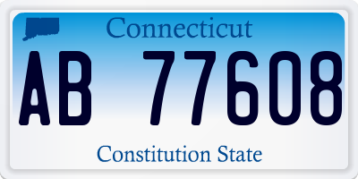 CT license plate AB77608