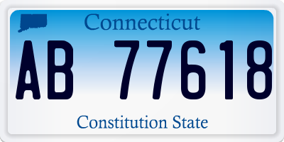 CT license plate AB77618