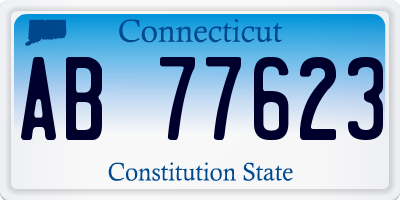 CT license plate AB77623